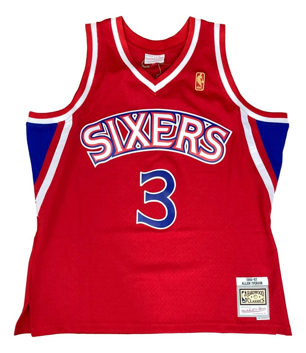 Allen Iverson Signed Philadelphia 76ers 96/97 Red M&N HWC Swingman Jersey BAS - Sports Integrity