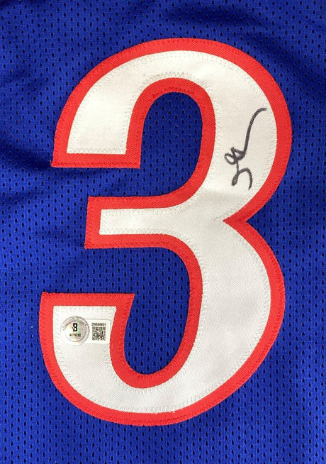 Allen Iverson Philadelphia Signed Blue Basketball Jersey BAS - Sports Integrity