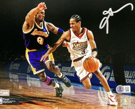 Allen Iverson Signed 8x10 Philadelphia 76ers Photo vs Kobe Bryant BAS ITP - Sports Integrity