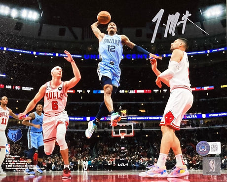 Ja Morant Signed 8x10 Memphis Grizzlies vs Chicago Bulls Photo BAS - Sports Integrity