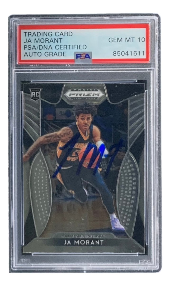 Ja Morant Signed 2019 Panini Prizm #2 Grizzlies Rookie Card PSA/DNA Gem MT 10 - Sports Integrity