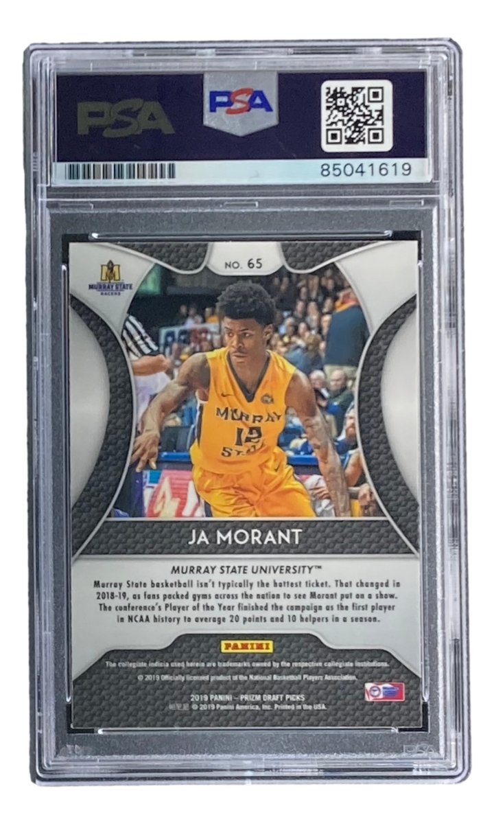 Ja Morant Signed 2019 Panini Prizm #65 Grizzlies Rookie Card PSA/DNA - Sports Integrity