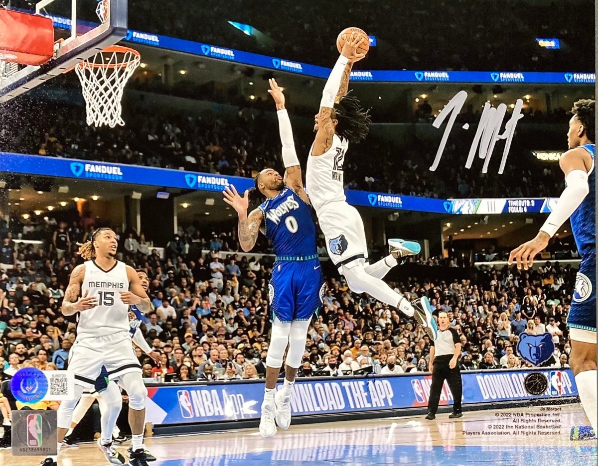 Ja Morant Signed 8x10 Memphis Grizzlies vs Minnesota Timberwolves Photo BAS - Sports Integrity