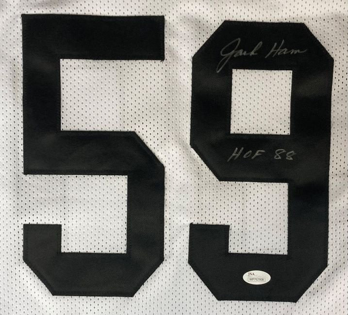 Jack Ham Pittsburgh Signed White Football Jersey HOF 88 Inscribed JSA - Sports Integrity