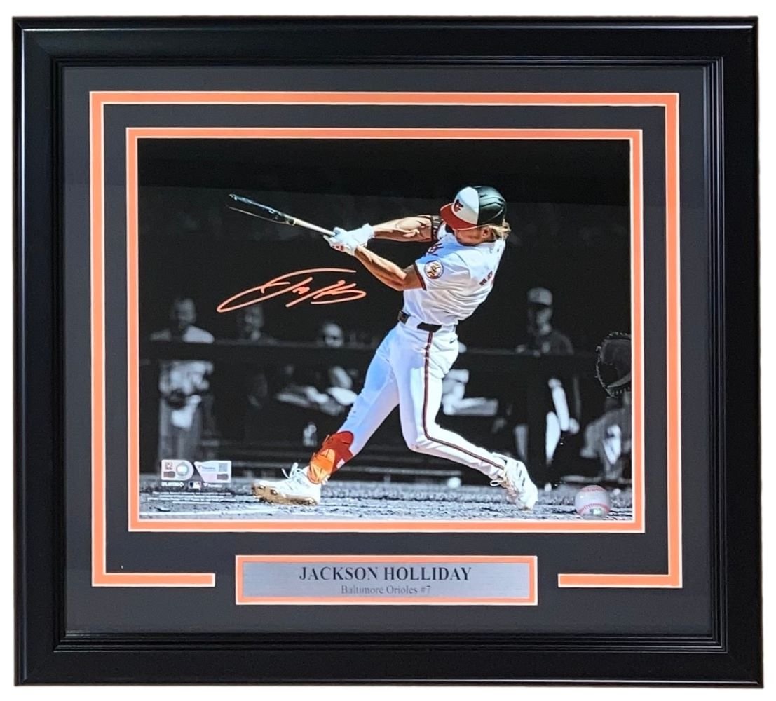 Jackson Holiday Signed Framed 11x14 Baltimore Orioles Photo Fanatics - Sports Integrity