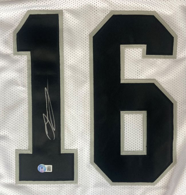 Jakobi Meyers Las Vegas Signed White Football Jersey BAS ITP - Sports Integrity