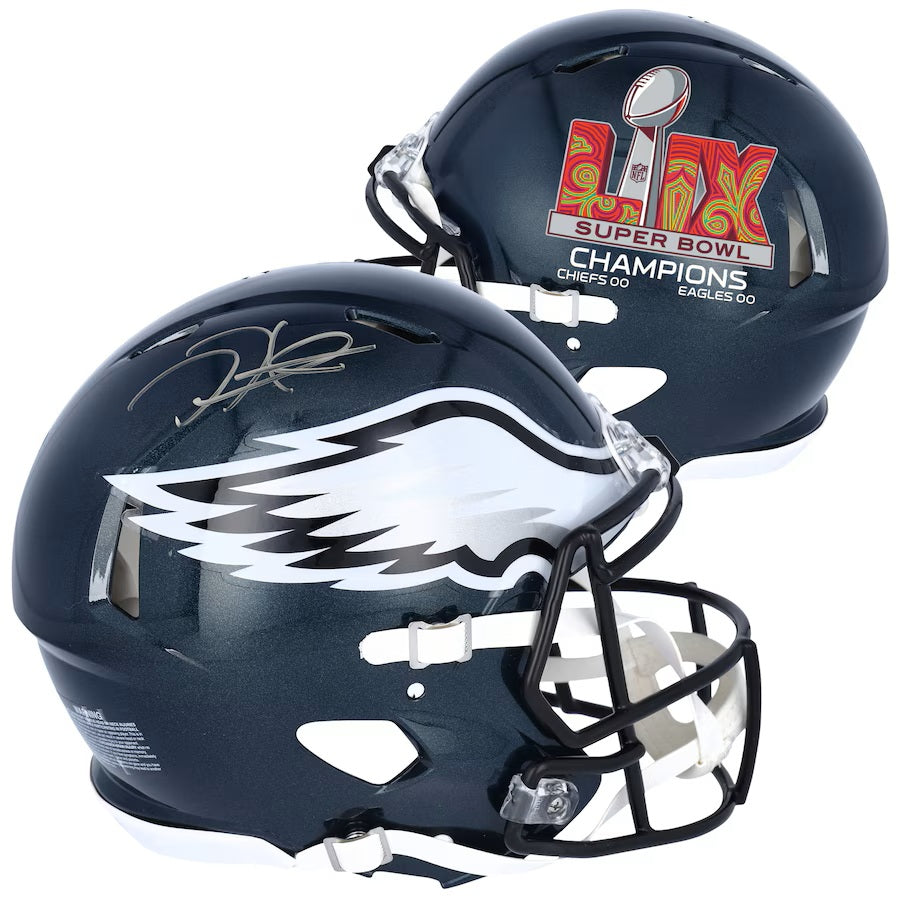 Pre-Order Jalen Hurts Signed Eagles Super Bowl LIX Champions Logo Speed Authentic Helmet