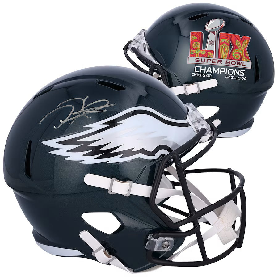 Pre-Order Jalen Hurts Signed Eagles Super Bowl LIX Champions Logo Speed Replica Helmet