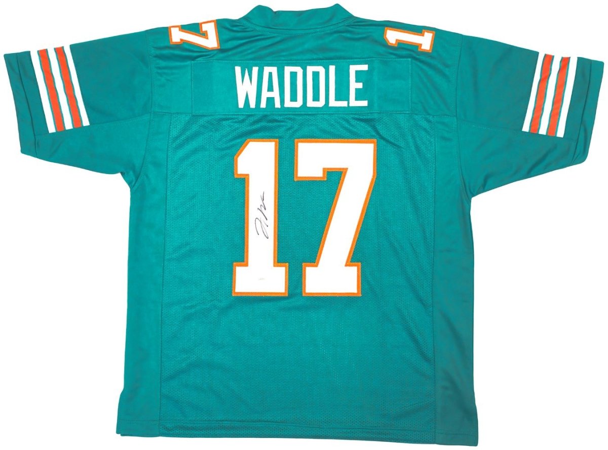 Jaylen Waddle Miami Signed Teal Football Jersey JSA - Sports Integrity