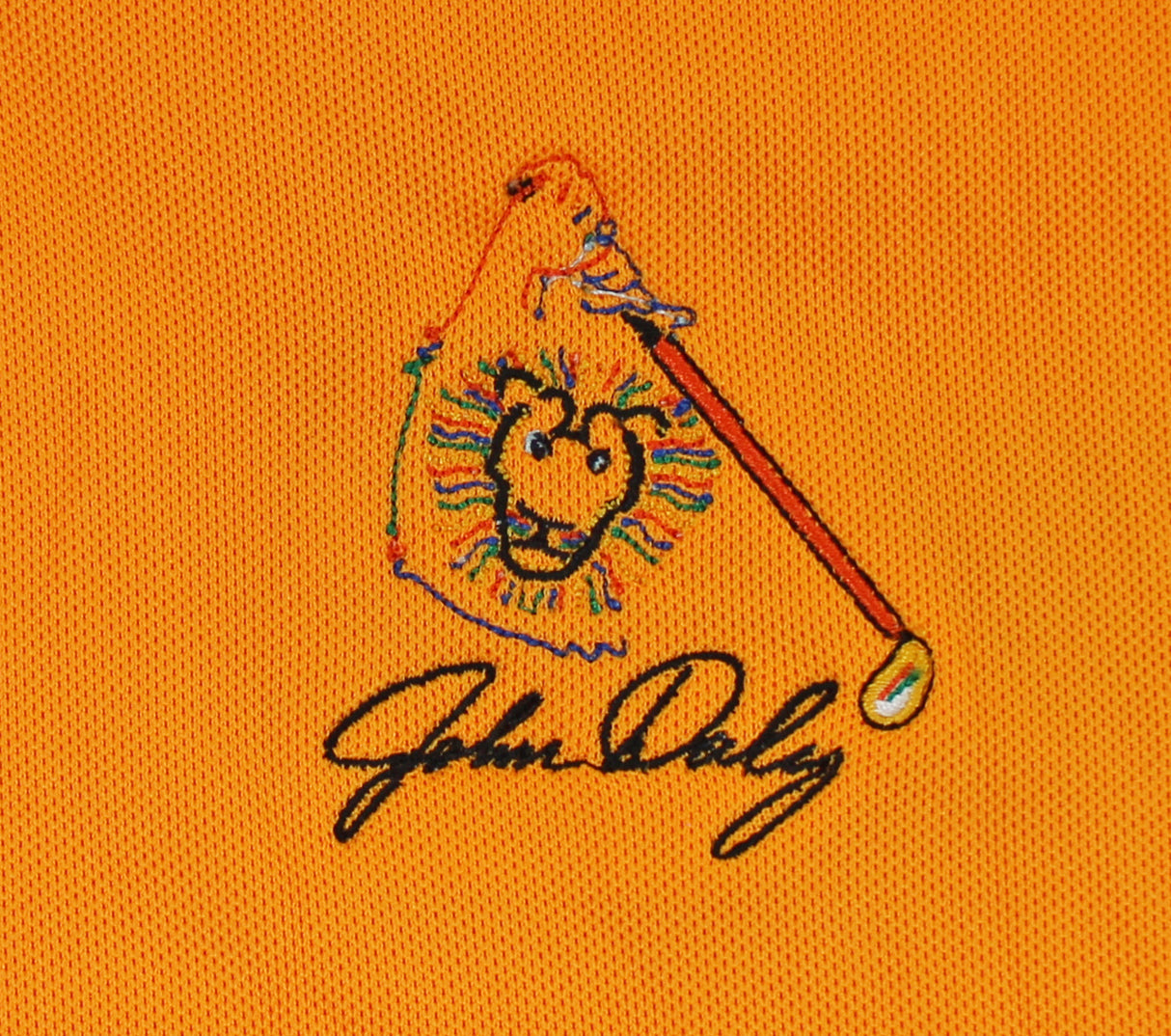 John Daly Authentic Signed Match Worn Orange Loudmouth Polo Shirt BAS #BK84782