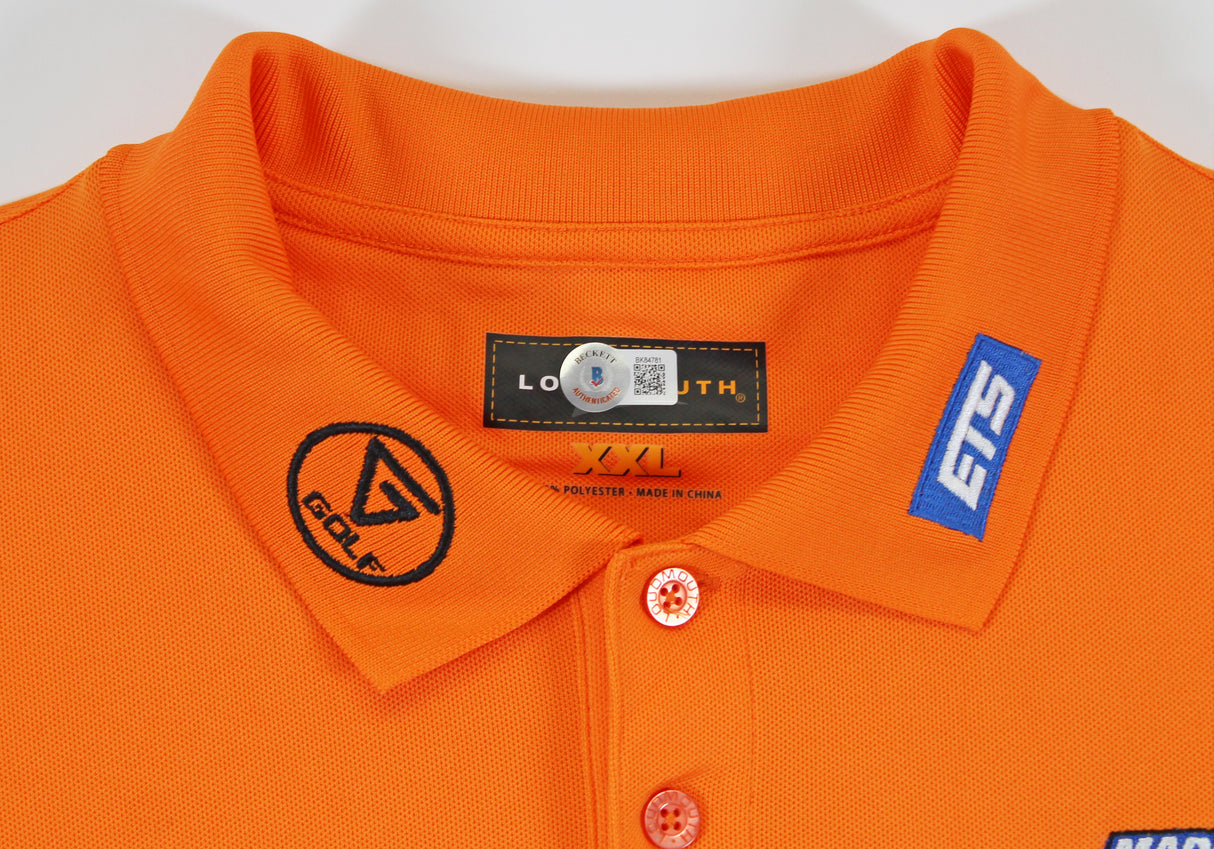 John Daly Authentic Signed Match Worn Orange Loudmouth Polo Shirt BAS #BK84781