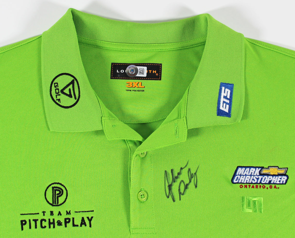 John Daly Authentic Signed Match Worn Green Loudmouth Polo Shirt BAS #BK84766