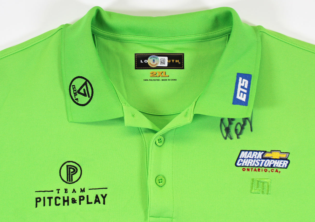 John Daly Authentic Signed Match Worn Green Loudmouth Polo Shirt BAS #BK84765