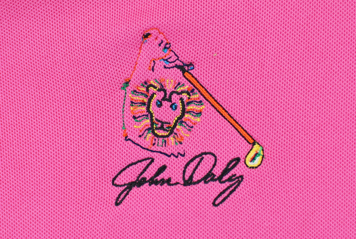 John Daly Authentic Signed Match Worn Pink Loudmouth Polo Shirt BAS #BK84763