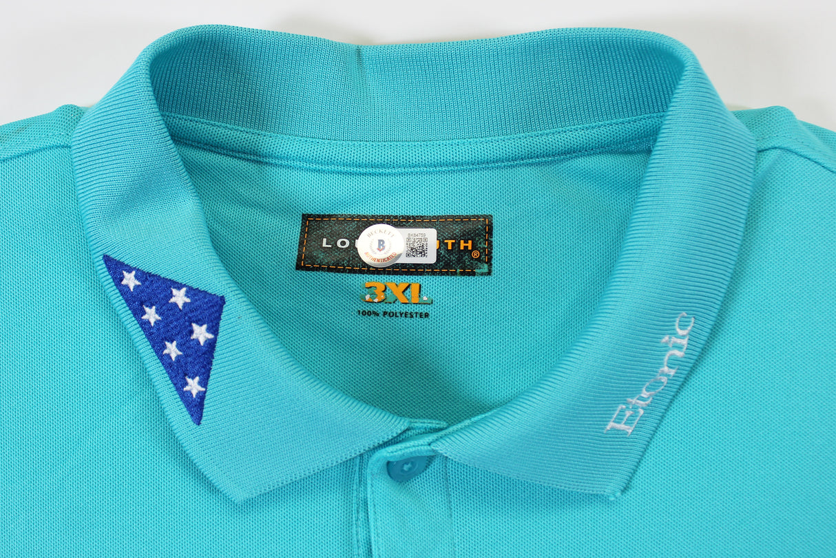 John Daly Authentic Signed Match Worn Lt Blue Loudmouth Polo Shirt BAS #BK84759