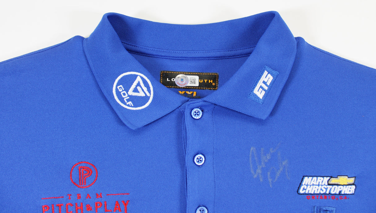 John Daly Authentic Signed Match Worn Blue Loudmouth Polo Shirt BAS #BK84737