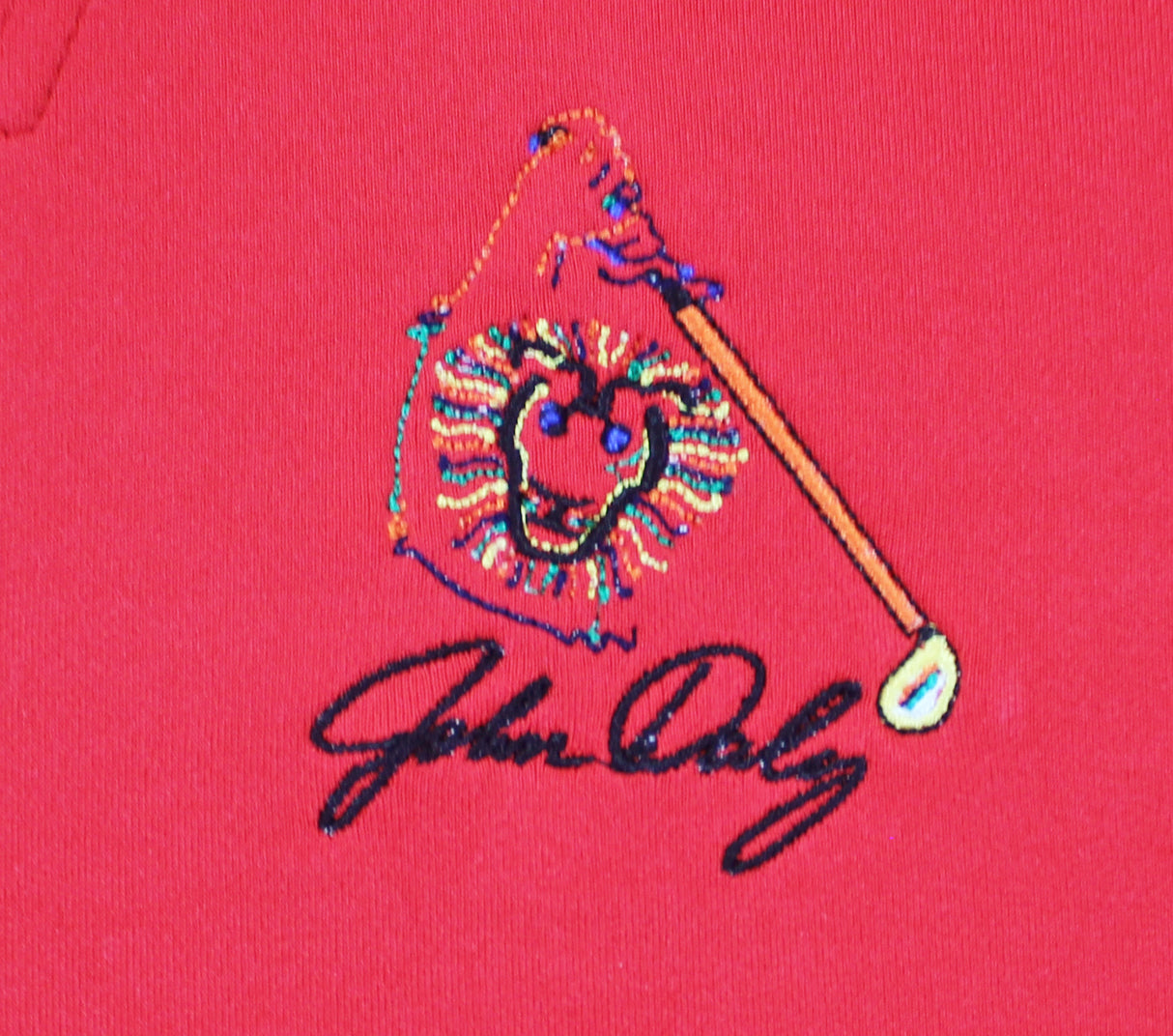 John Daly Authentic Signed Match Worn Red Pin High Polo Shirt BAS #BK84732JD133