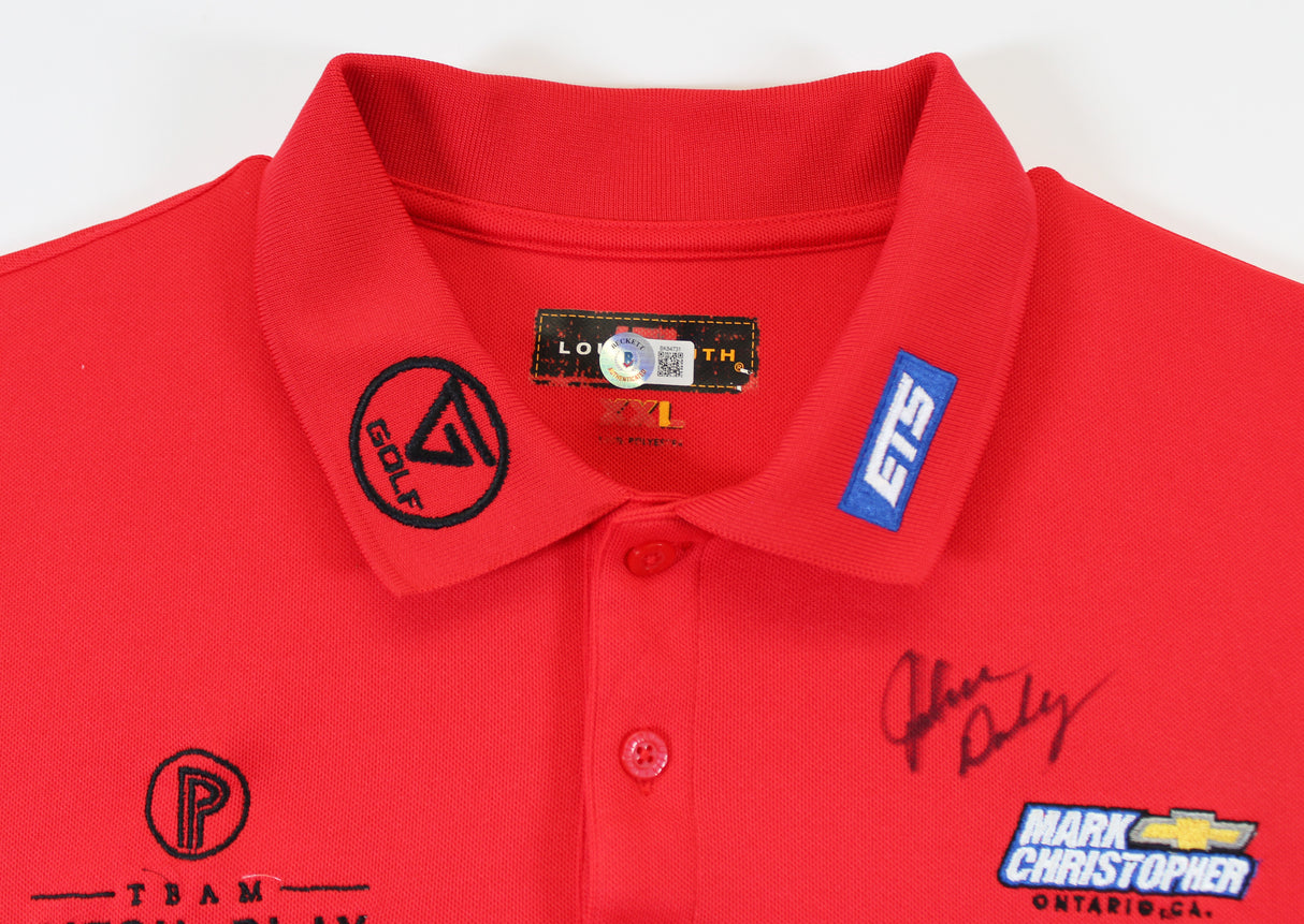 John Daly Authentic Signed Match Worn Red Loudmouth Polo Shirt BAS #BK84731