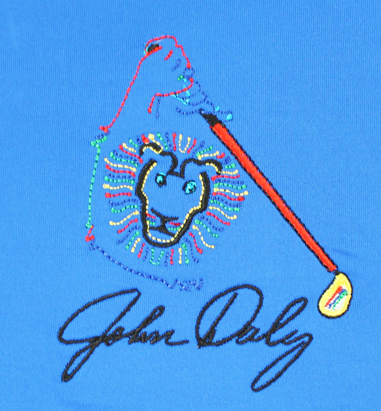 John Daly Authentic Signed Match Worn Blue Polo Shirt BAS #BK84738