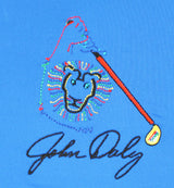 John Daly Authentic Signed Match Worn Blue Polo Shirt BAS #BK84738