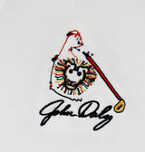 John Daly Authentic Signed Match Worn White Pin High Polo Shirt BAS #BK84743