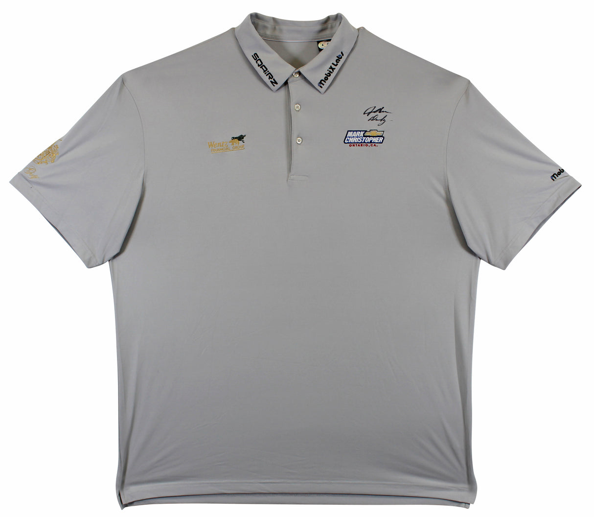 John Daly Authentic Signed Match Worn Grey Polo Shirt BAS #BK84749