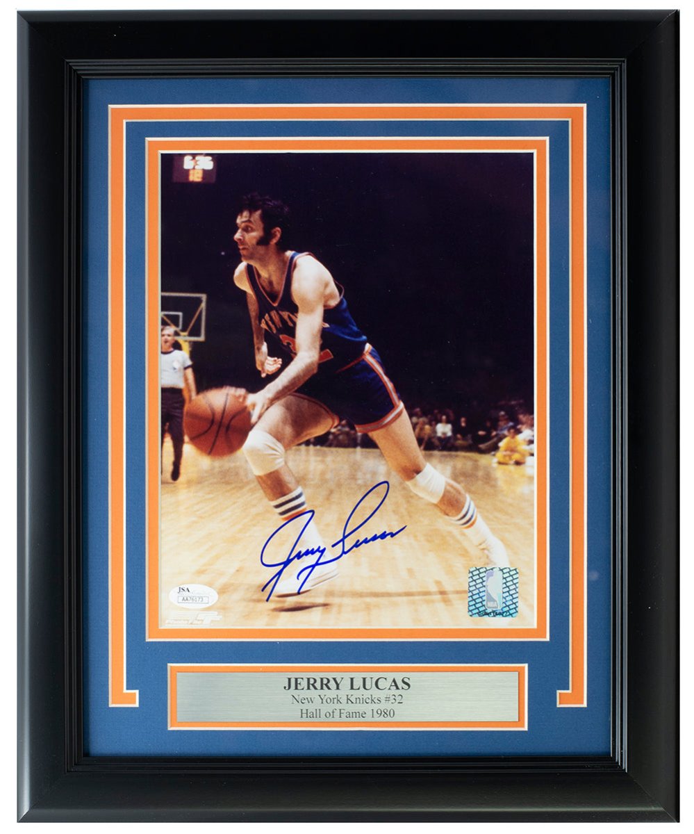 Jerry Lucas Signed Framed New York Knicks 8x10 Photo JSA - Sports Integrity