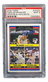 Derek Jeter Robinson Cano Joe Mauer Slabbed 2006 Topps #UH203 Card PSA Mint 9 - Sports Integrity