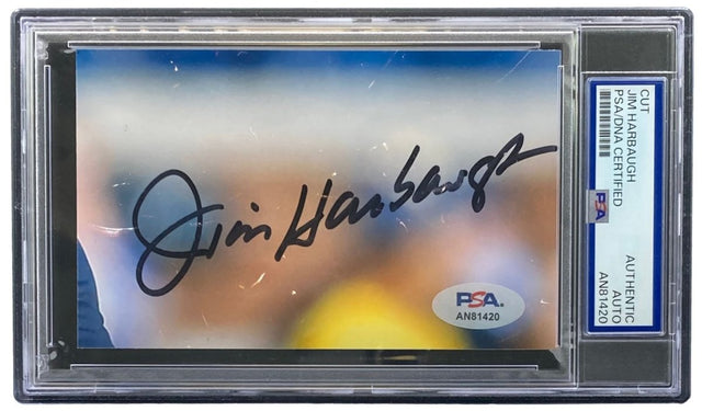 Jim Harbaugh Signed Slabbed Los Angeles Chargers Cut Signature PSA - Sports Integrity