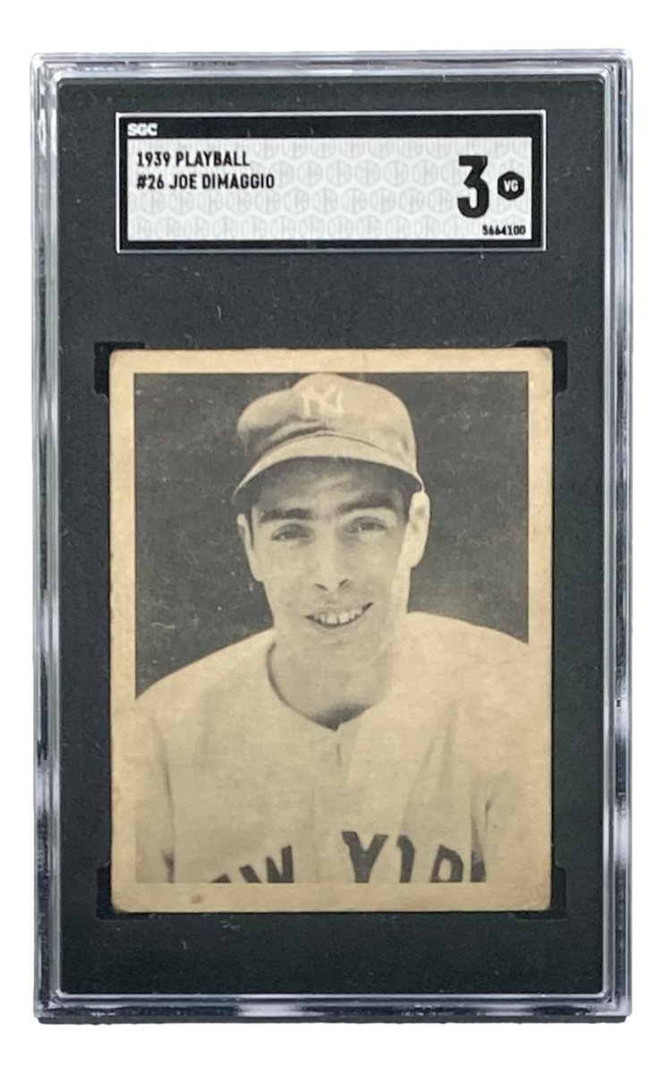 Joe DiMaggio Slabbed New York Yankees 1939 Playball #26 RC Card SGC Graded VG 3 - Sports Integrity