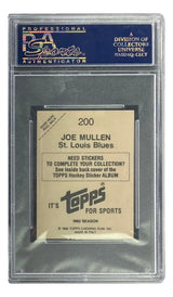 Joe Mullen St. Louis Blues 1982 Topps Stickers #200 Rookie Card PSA Mint 9 - Sports Integrity