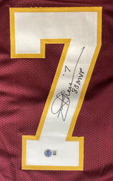 Joe Theismann Washington Signed Maroon Football Jersey MVP 83 BAS