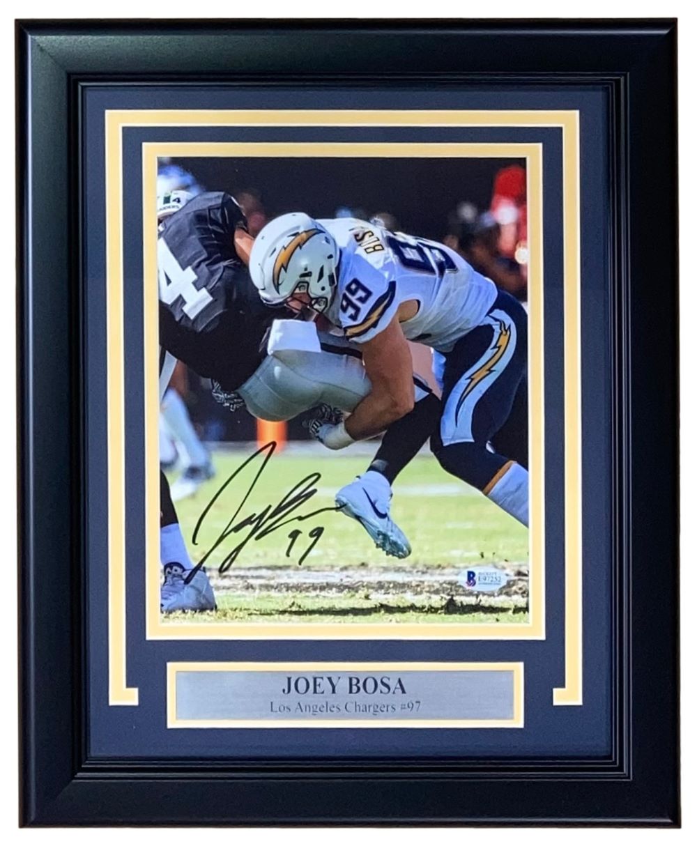 Joey Bosa Signed Framed 8x10 Los Angeles Chargers Photo BAS - Sports Integrity