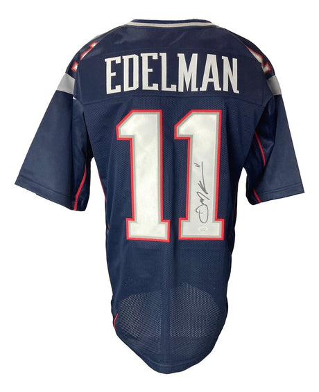 Julian Edelman Signed Custom Blue Pro - Style Football Jersey JSA ITP - Sports Integrity