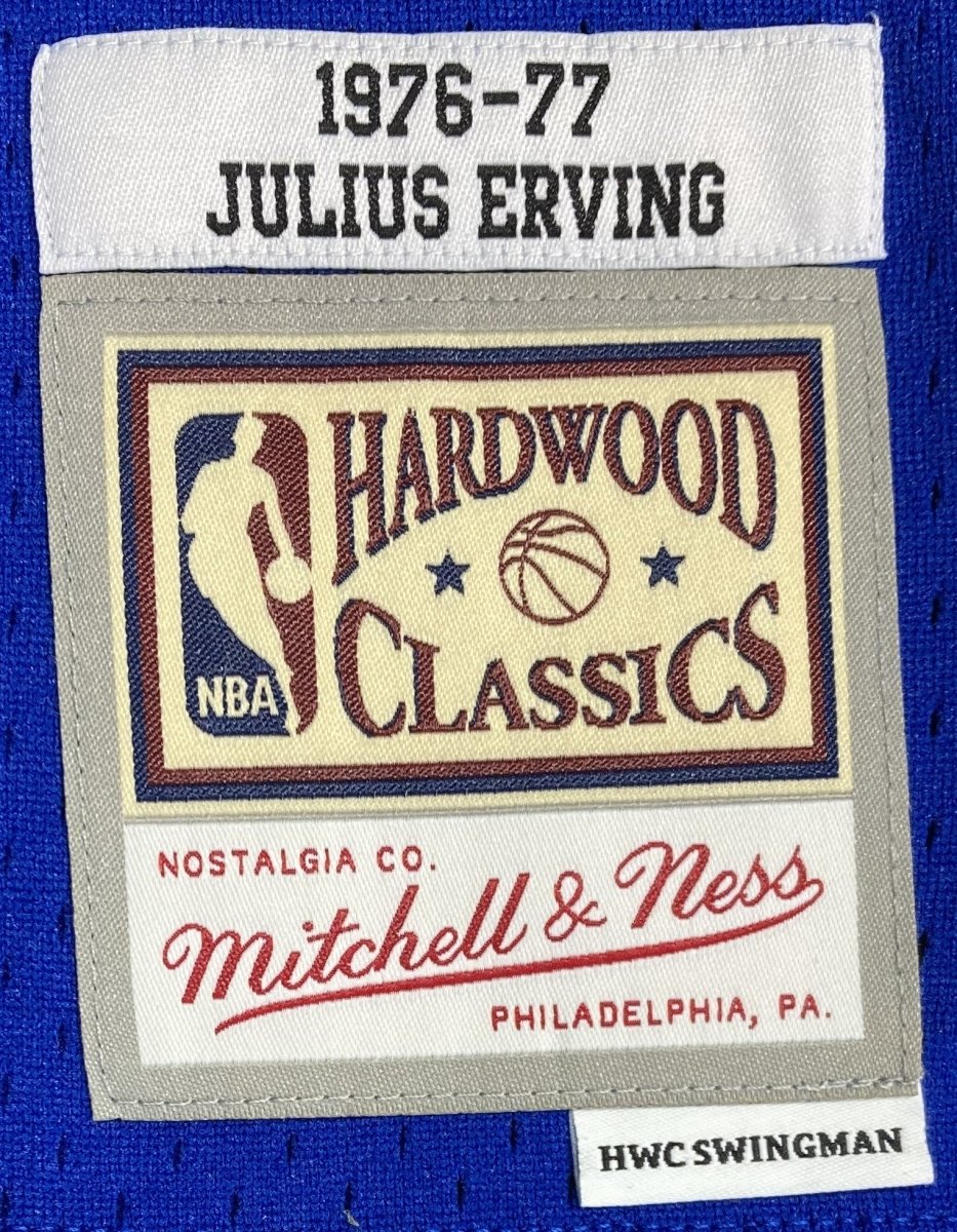 Julius Dr. J Erving Signed 76ers Blue M&N Hardwood Classics Swingman Jersey PSA - Sports Integrity