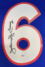 Julius Dr. J Erving Signed 76ers Blue M&N Hardwood Classics Swingman Jersey PSA - Sports Integrity