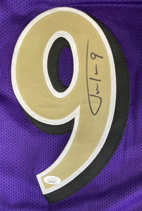 Justin Tucker Baltimore Signed Alternate Purple Football Jersey JSA ITP - Sports Integrity