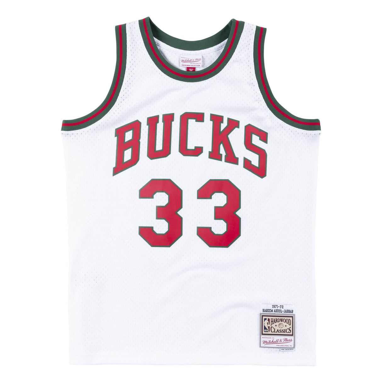 Kareem Abdul Jabbar Milwaukee Bucks 1971-72 White Mitchell & Ness Jersey