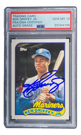 Ken Griffey Jr Signed Mariners 1989 Topps #41T Rookie Card PSA/DNA Gem MT 10 - Sports Integrity