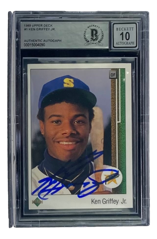 Ken Griffey Jr Signed Mariners 1989 Upper Deck #1 Rookie Card BAS Graded 10 - Sports Integrity