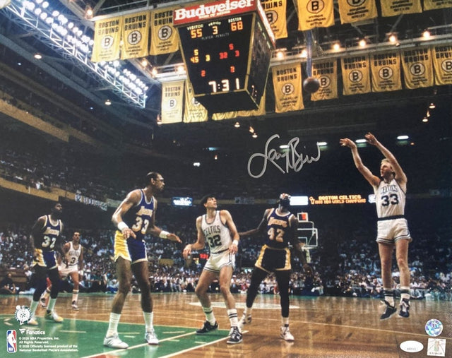 Larry Bird Signed 16x20 Boston Celtics vs Los Angeles Lakers Photo Bird+JSA ITP - Sports Integrity