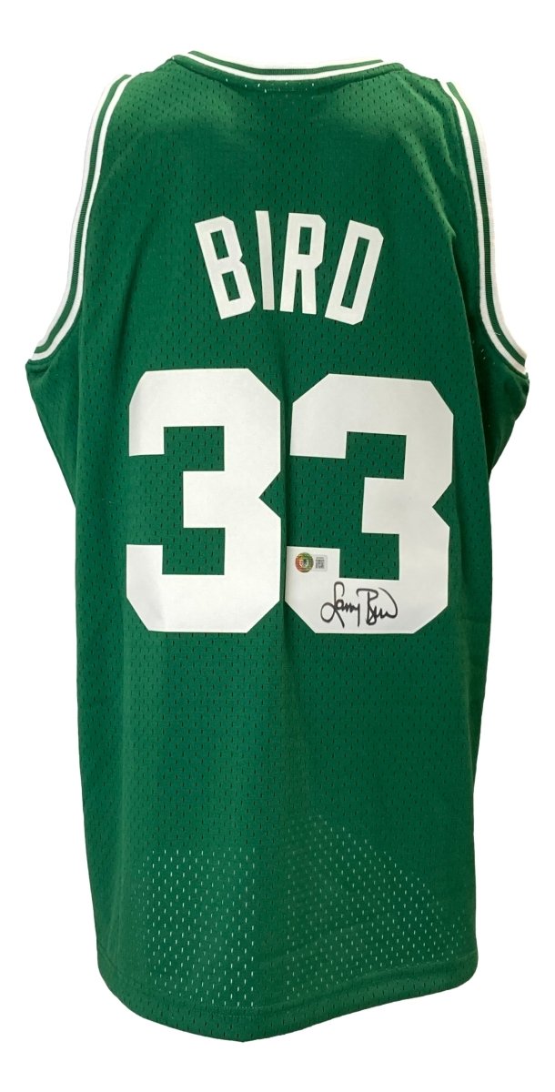 Larry Bird Signed Celtics Green M&N Hardwood Classics Swingman Jersey BAS ITP - Sports Integrity