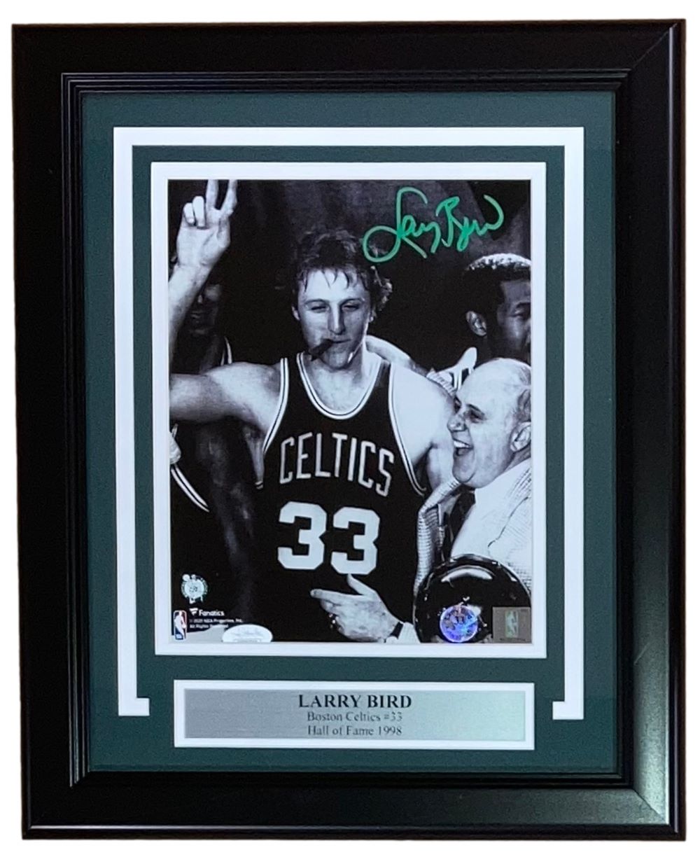 Larry Bird Signed Framed 8x10 Boston Celtics Photo w/ Red Auerbach Bird+JSA ITP - Sports Integrity