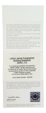 LeBron James Rookie Signed Spalding Basketball Upper Deck UDA - Sports Integrity