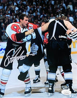 Eric Lindros Signed Philadelphia Flyers 8x10 Fight Photo JSA ITP - Sports Integrity