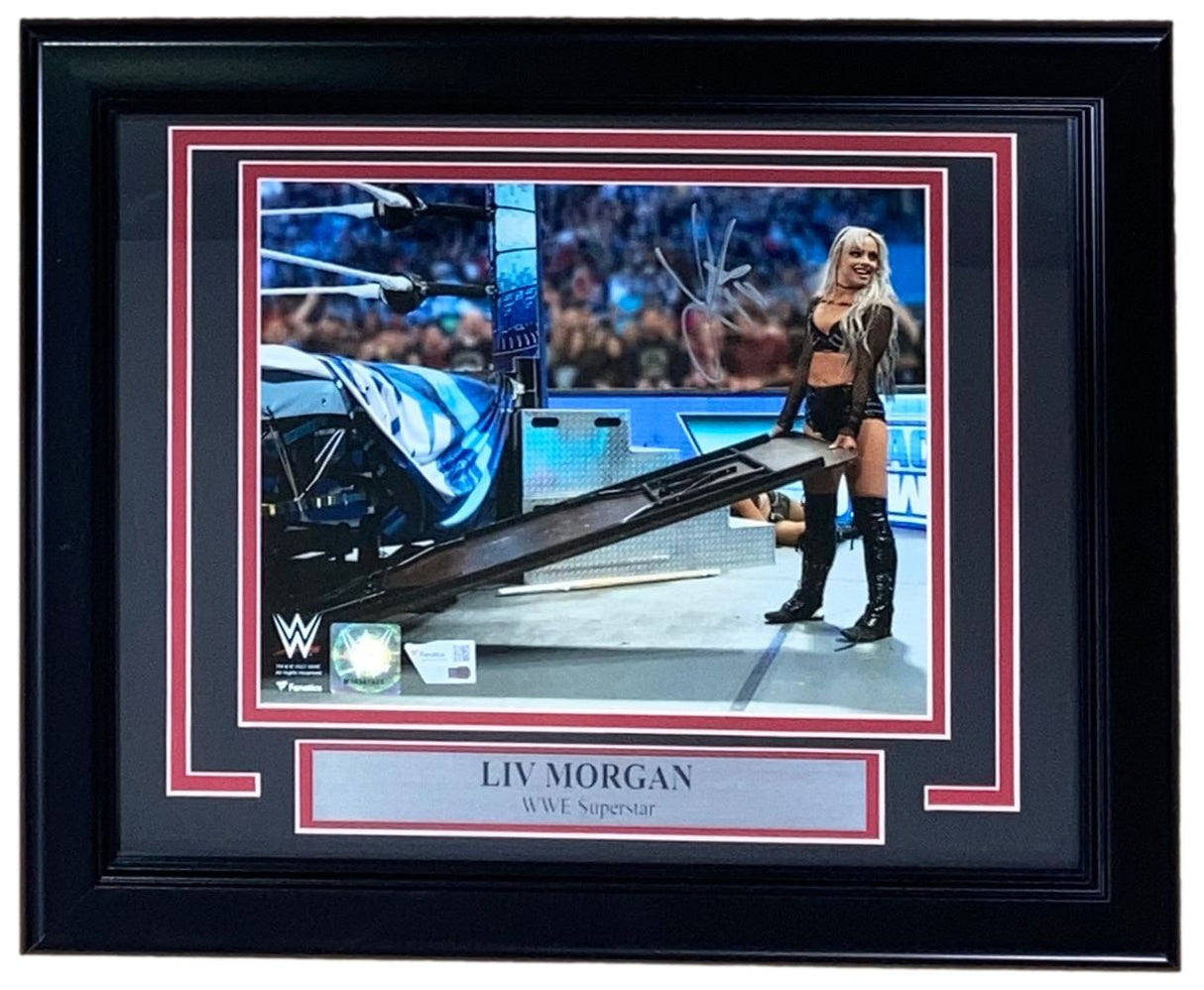 Liv Morgan Signed Framed 8x10 WWE Table Photo Fanatics - Sports Integrity