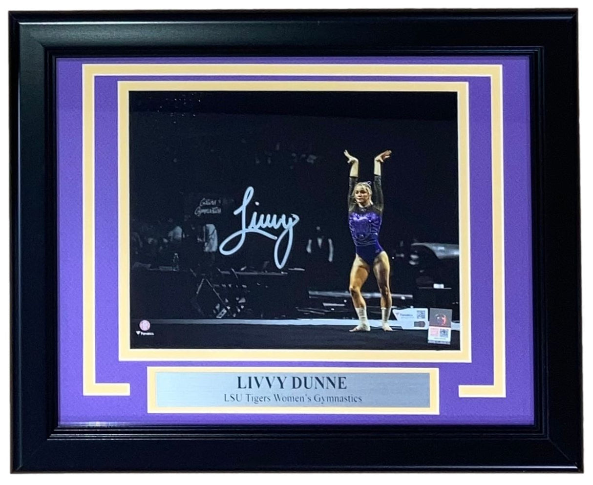 Livvy Dunne Signed Framed 8x10 LSU Tigers Spotlight Photo Fanatics - Sports Integrity