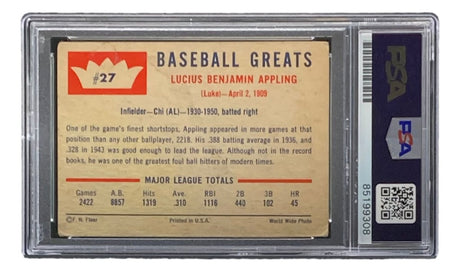 Luke Appling Signed 1960 Fleer #27 Chicago White Sox Trading Card PSA/DNA - Sports Integrity