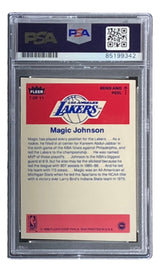 Magic Johnson Signed LA Lakers 1986 Fleer #7 Trading Card PSA/DNA - Sports Integrity