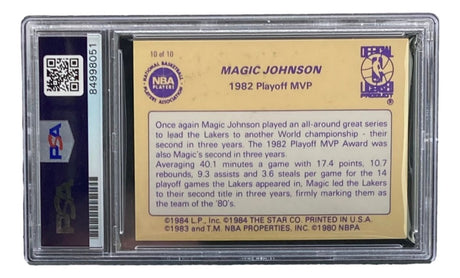 Magic Johnson Signed LA Lakers 1986 Star #10 Trading Card PSA/DNA Gem MT 10 - Sports Integrity